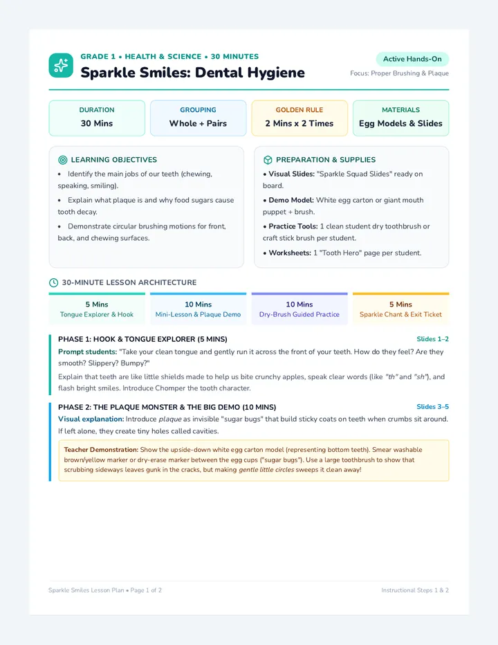 Sparkle Smiles Lesson Plan