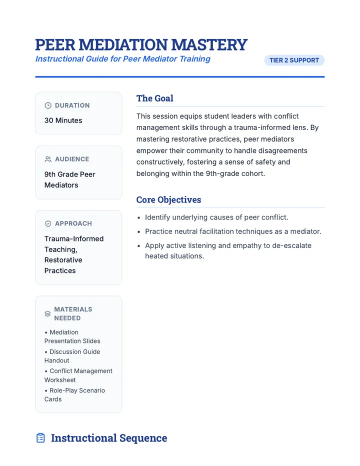 Mediation Mastery Teacher Resource