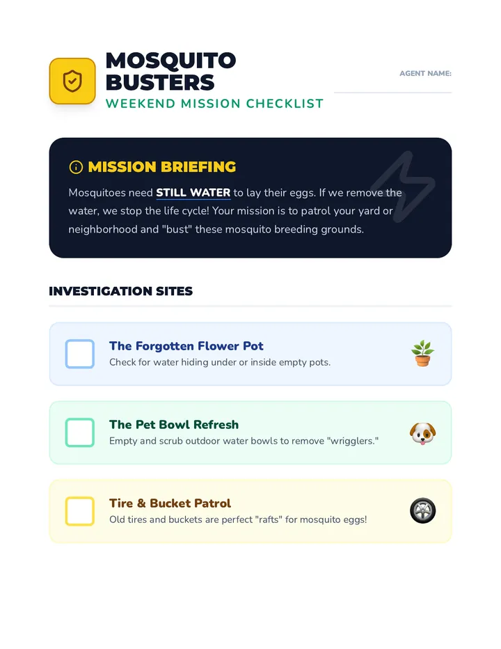 Mosquito Busters Checklist