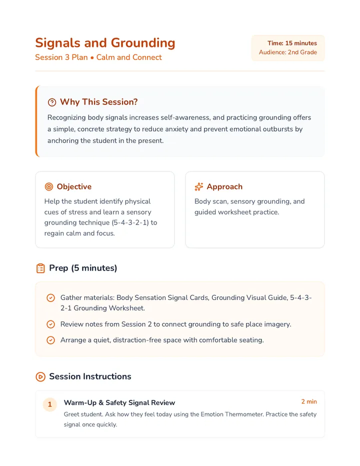 Signals and Grounding Session Plan