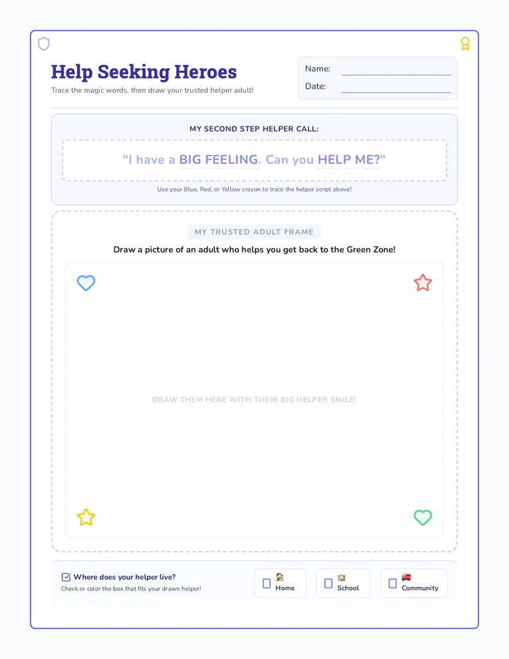 Help Seeking Heroes Worksheet