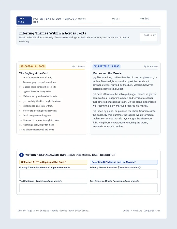 Crossroads Theme Analysis Worksheet