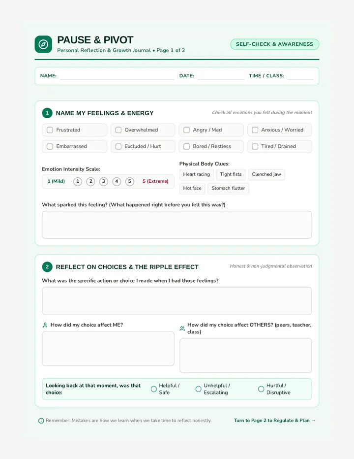 Pause And Pivot Journal