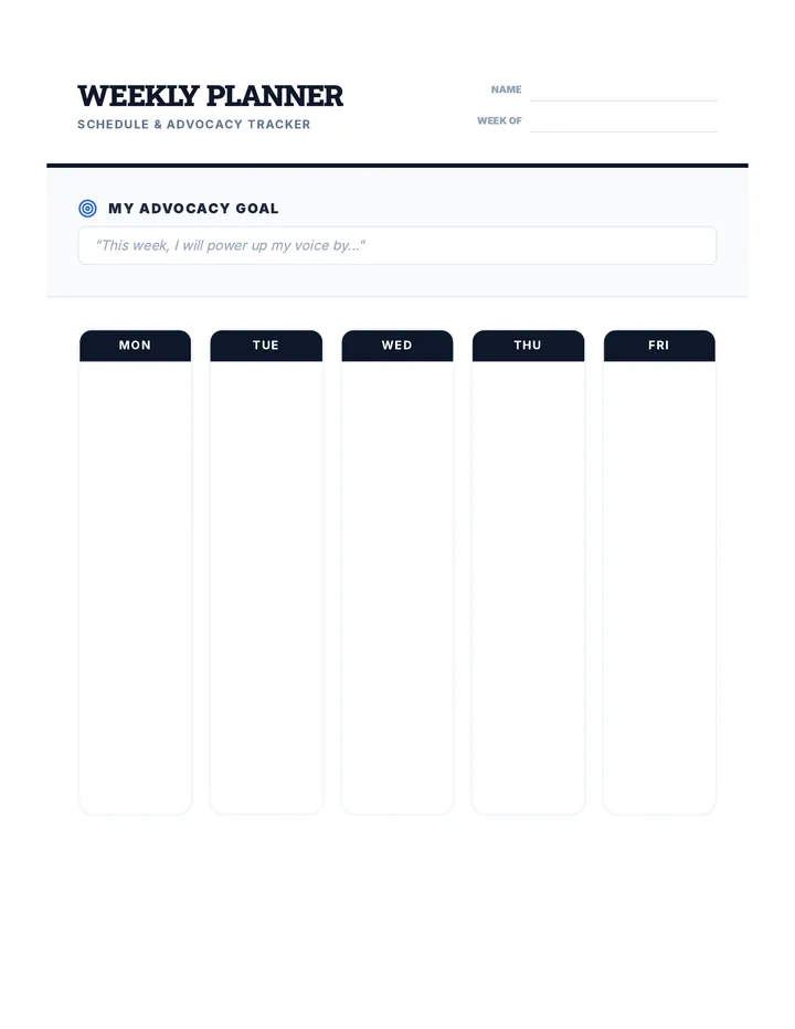 Planner Printout Worksheet