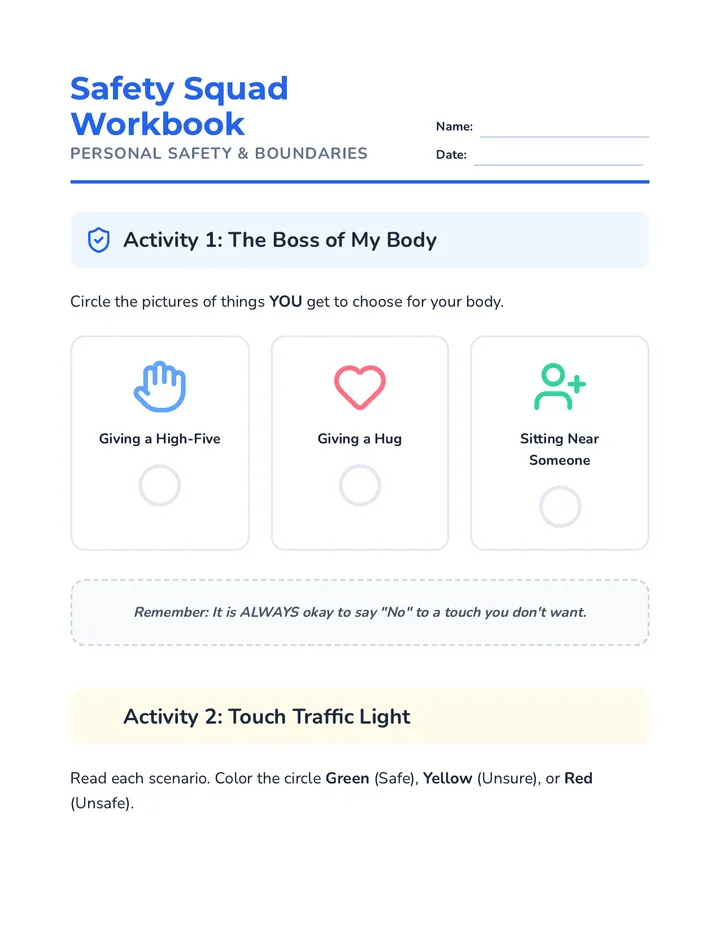 Safety Squad Workbook