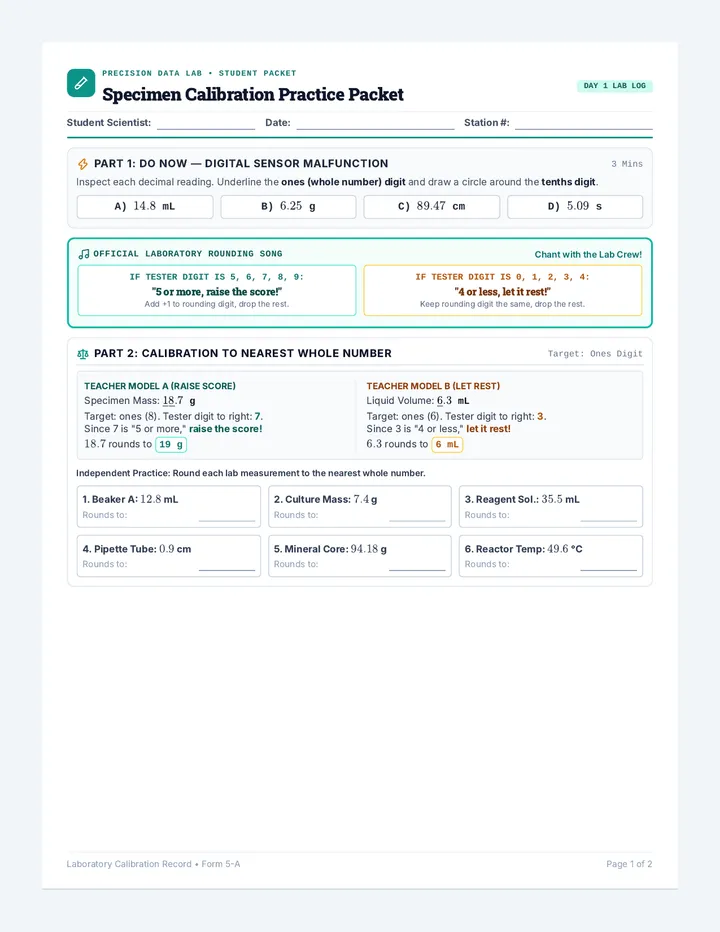 Specimen Calibration Practice Packet