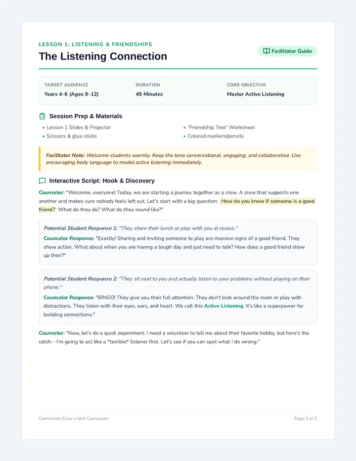 Listening Connection Guide