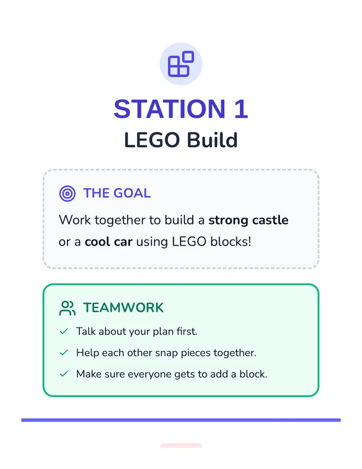 Teamwork Station Instruction Cards