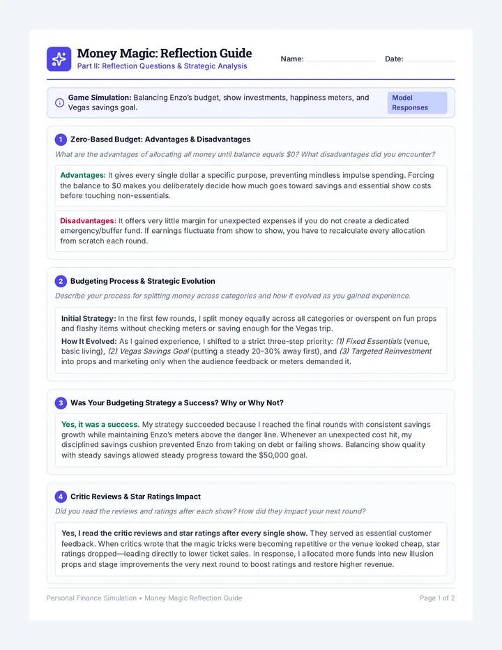 Money Magic Reflection Guide