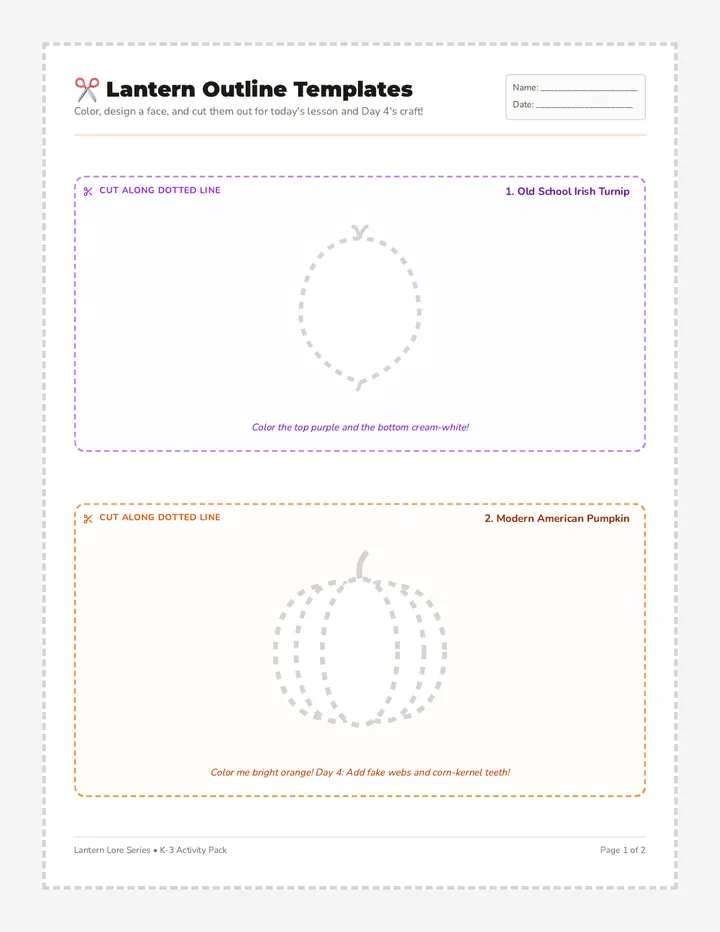 Pumpkin Craft Cutouts