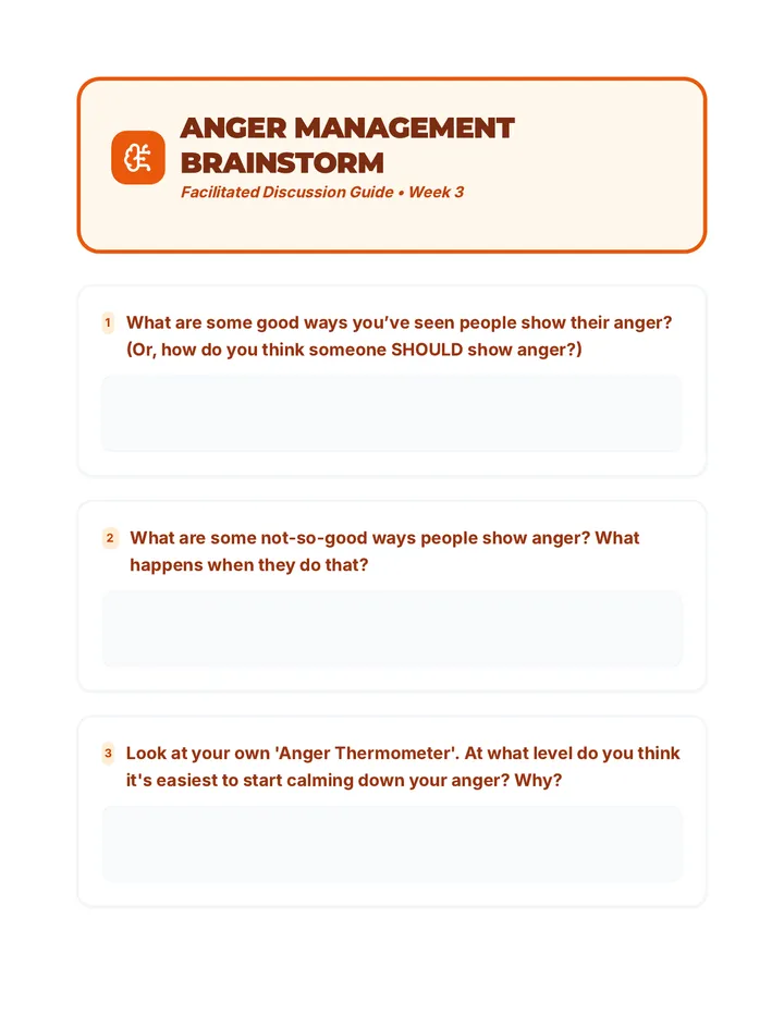 Anger Management Brainstorm Discussion