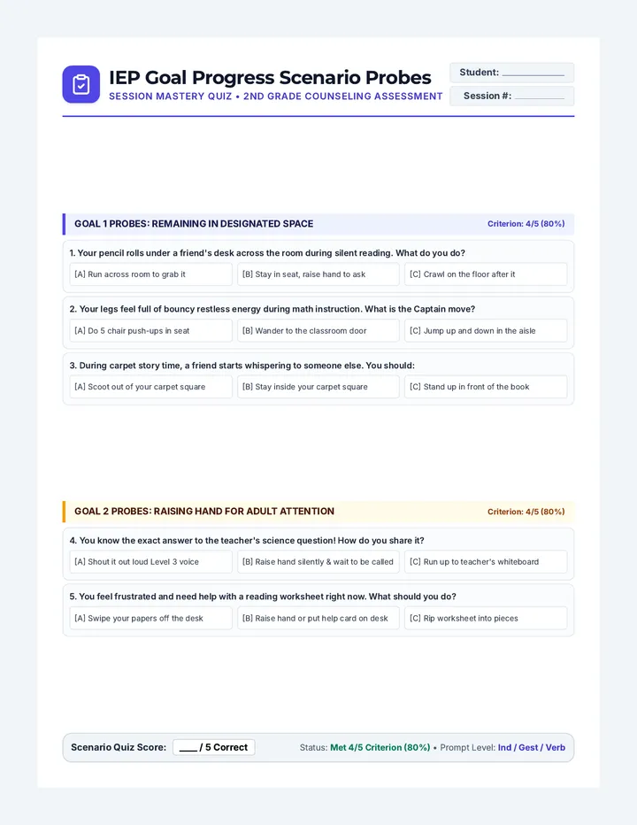 IEP Goal Progress Tracker Sheet