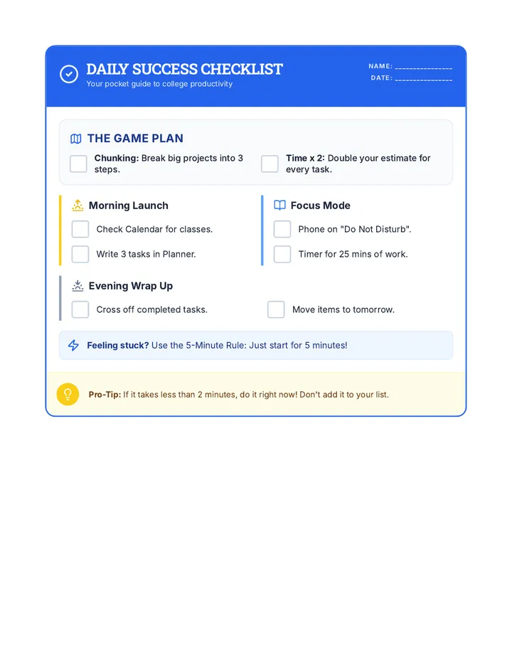 Daily Success Checklist