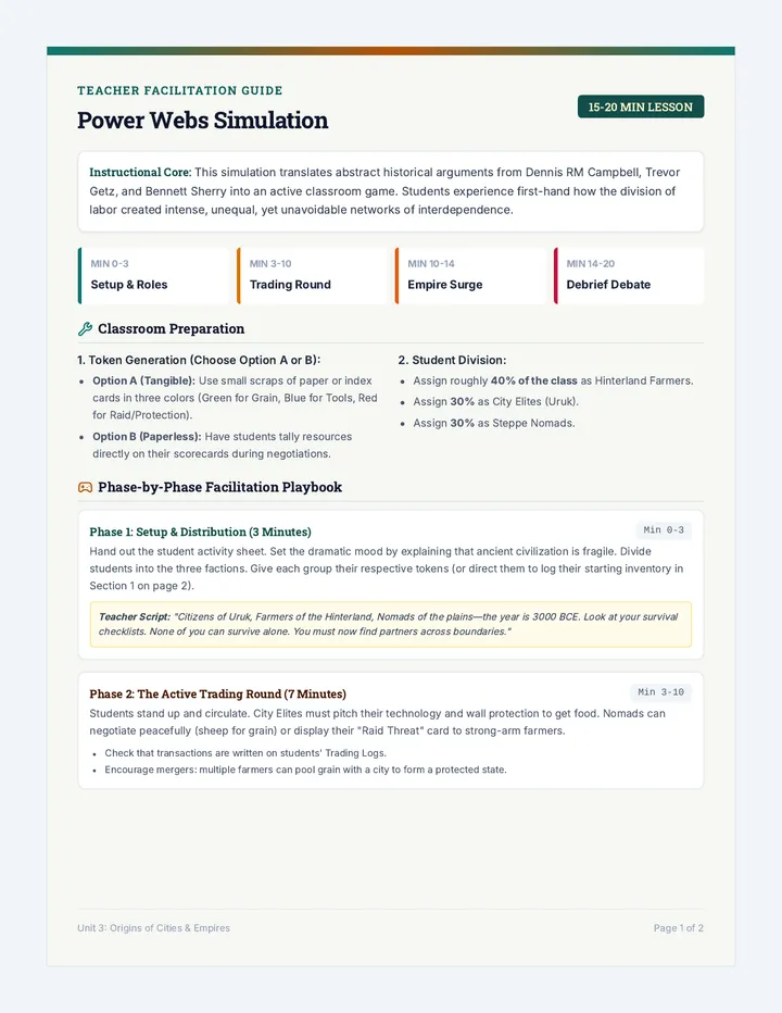 Power Webs Teacher Guide