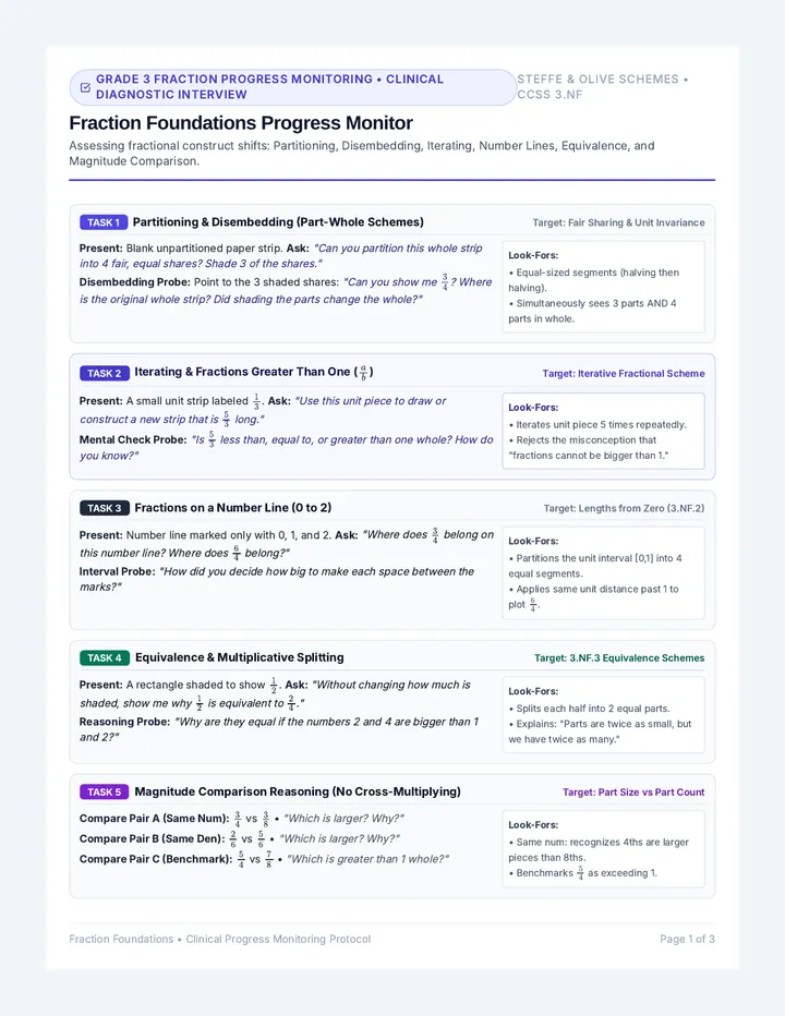 Fraction Foundations Progress Monitor