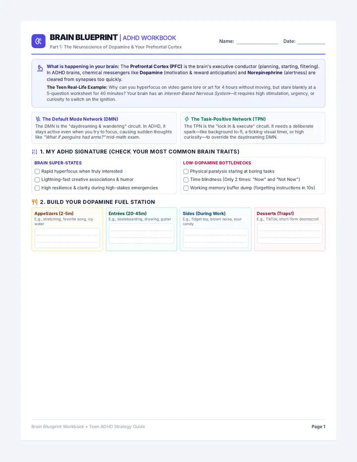 Brain Blueprint Teen Workbook