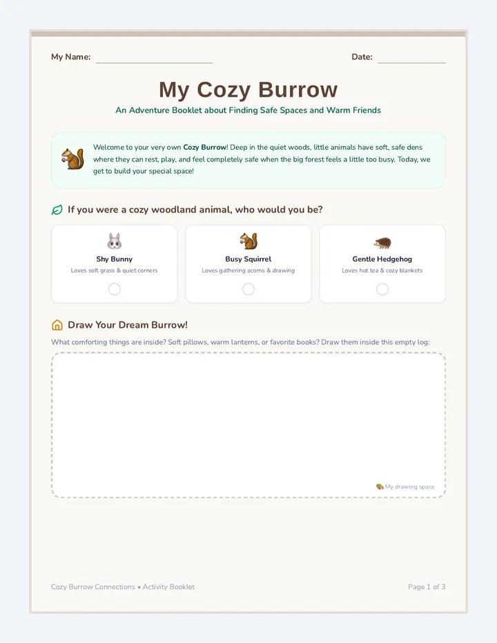 Cozy Burrow Adventure Booklet