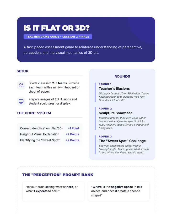 Is It Flat or 3D? Game Instructions