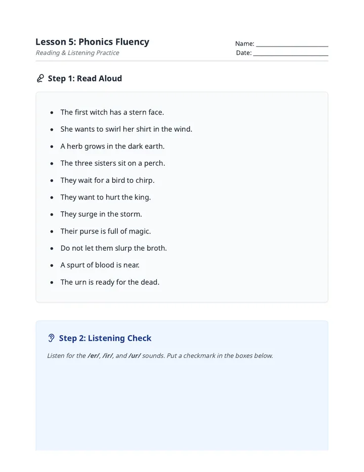 Fluency Practice Handout L5