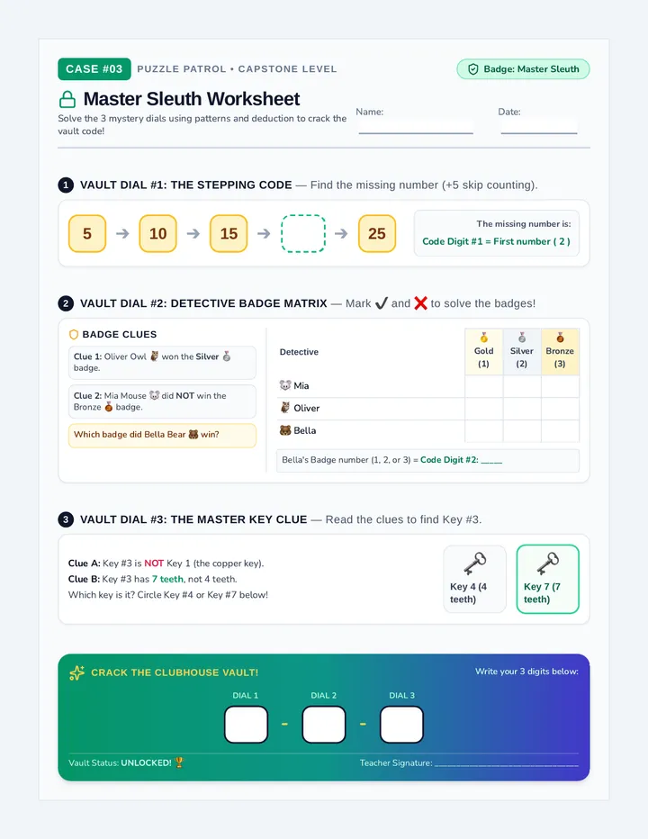 Master Sleuth Worksheet