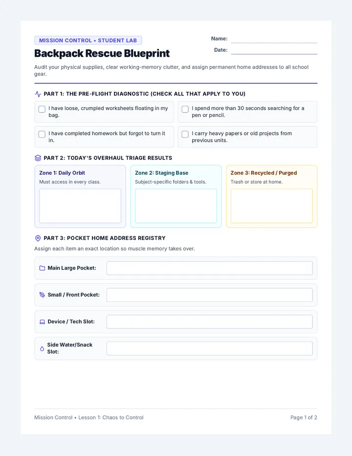 Backpack Rescue Blueprint