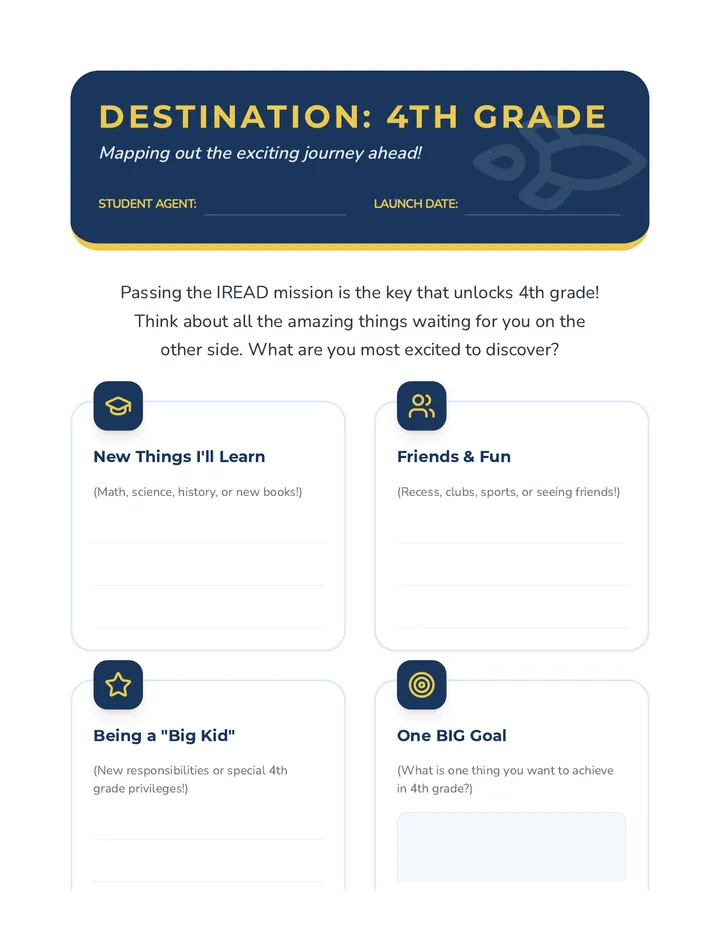 Destination Fourth Grade Worksheet