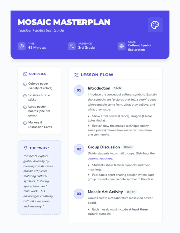 Mosaic Masterplan Lesson Plan