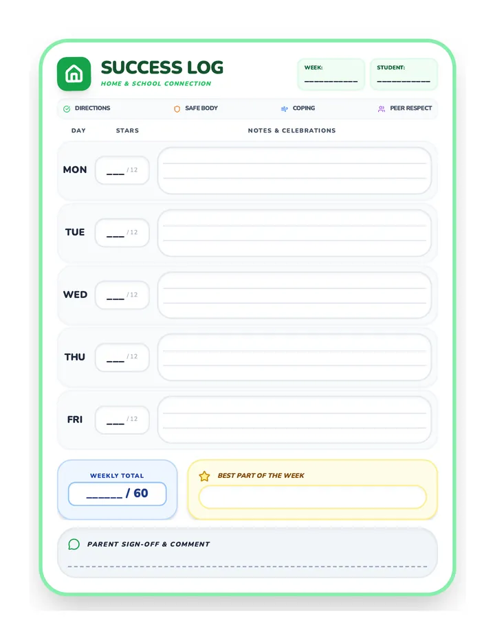 Parent Communication Log Worksheet