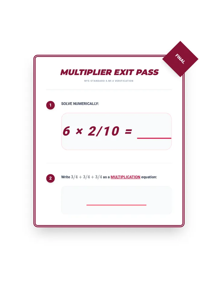 Fraction Multiplier Exit Ticket