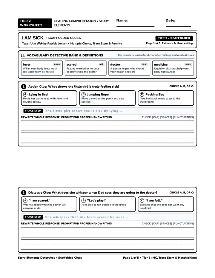 Doctor Visit Tier 2 Worksheet