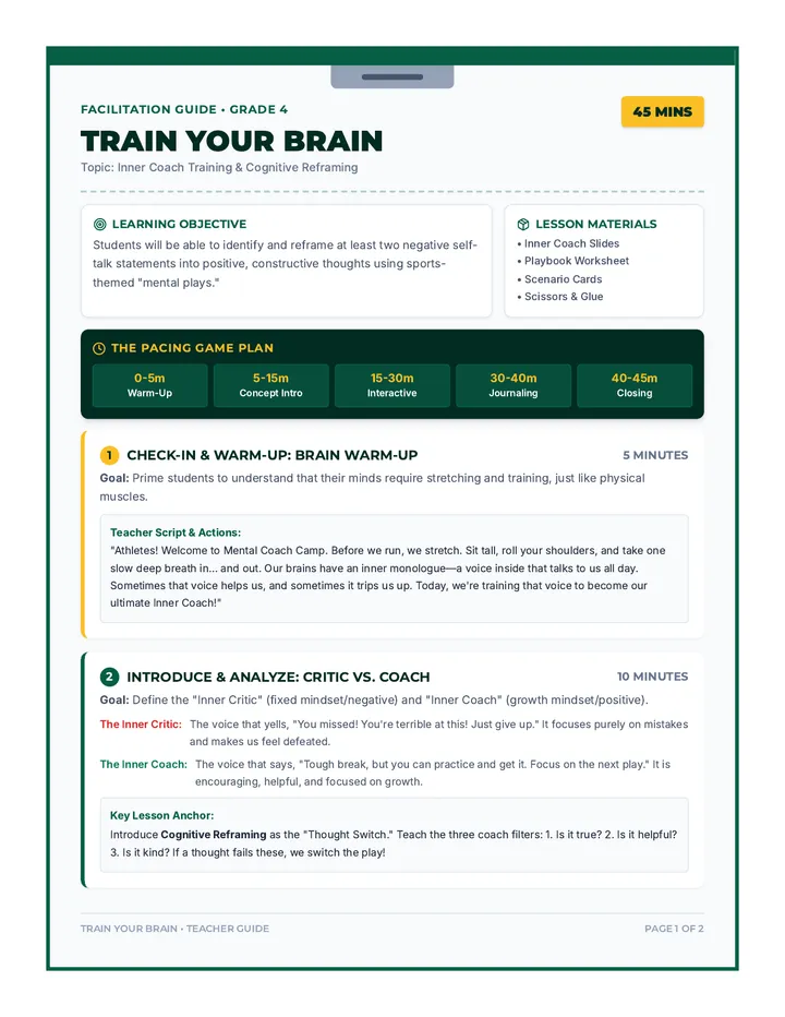 Train Your Brain Teacher Guide
