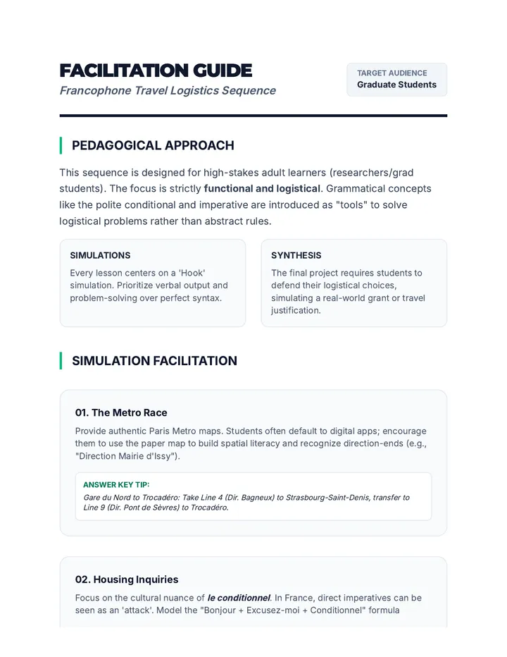 Travel Logistics Teacher Guide