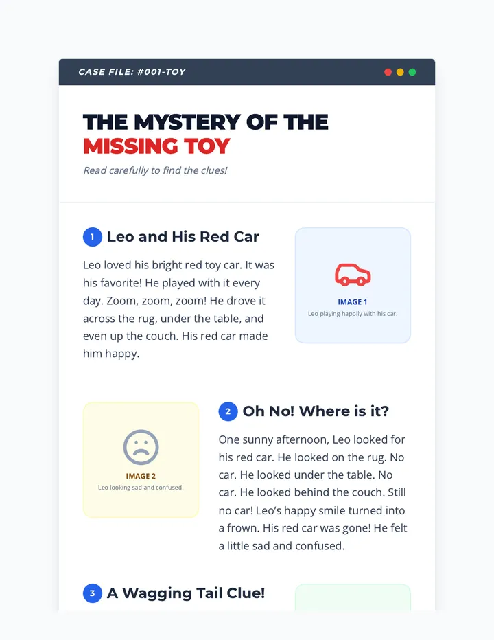 Missing Toy Story Reading