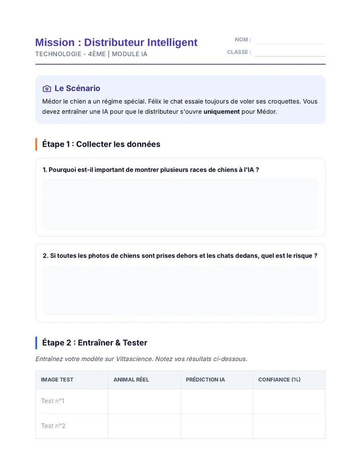 Mission Distributeur IA Fiche Eleve