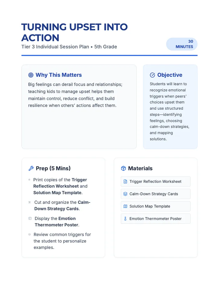 Turning Upset Action Plan