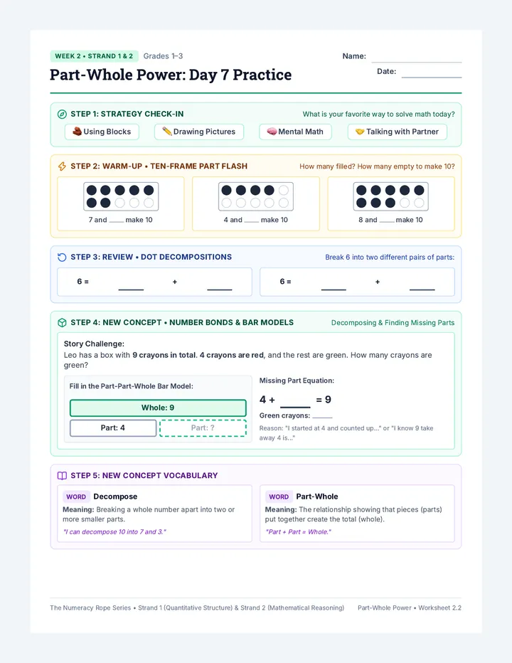 Part Whole Power Worksheet