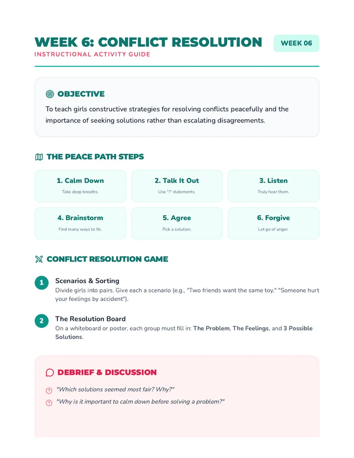 Conflict Resolution Activity Instructions Week 6