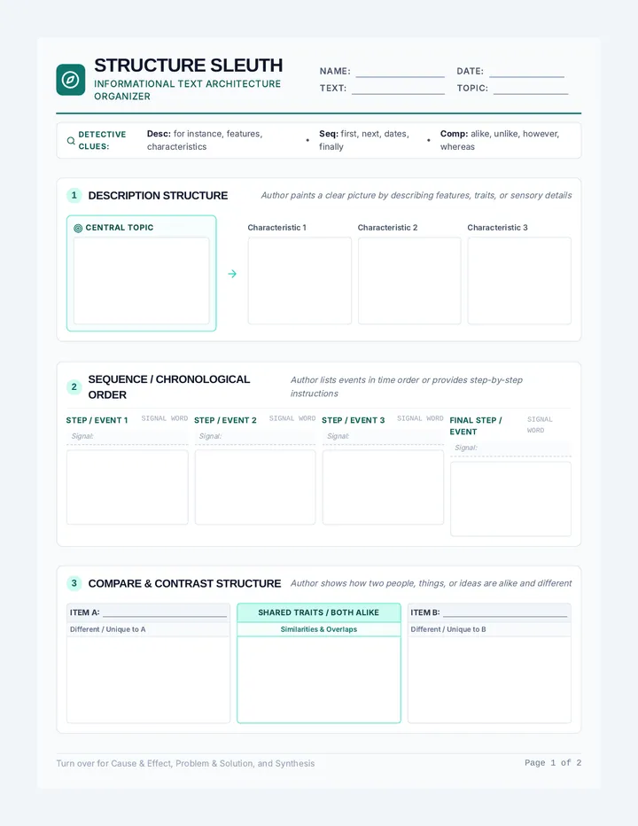 Structure Sleuth Organizer