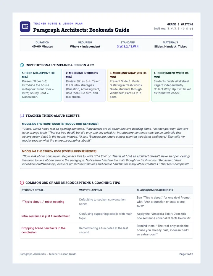 Paragraph Architects Teacher Guide