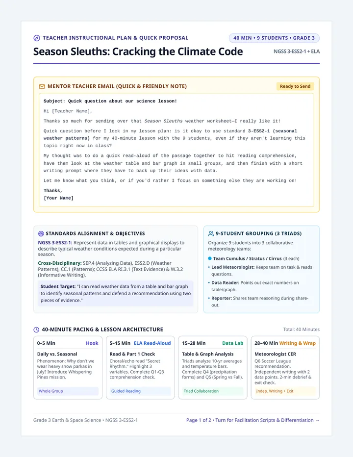 Season Sleuths Lesson Plan
