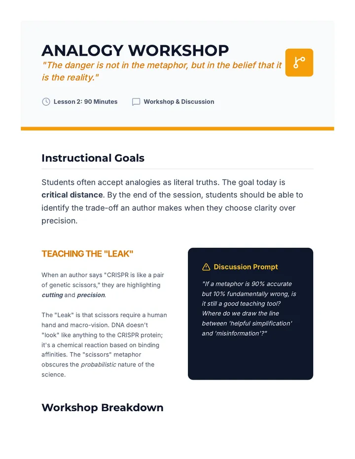 Metaphor Workshop Teacher Guide