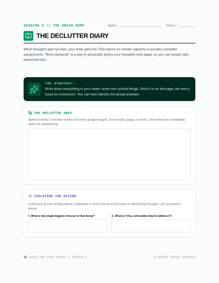 Declutter Diary Worksheet