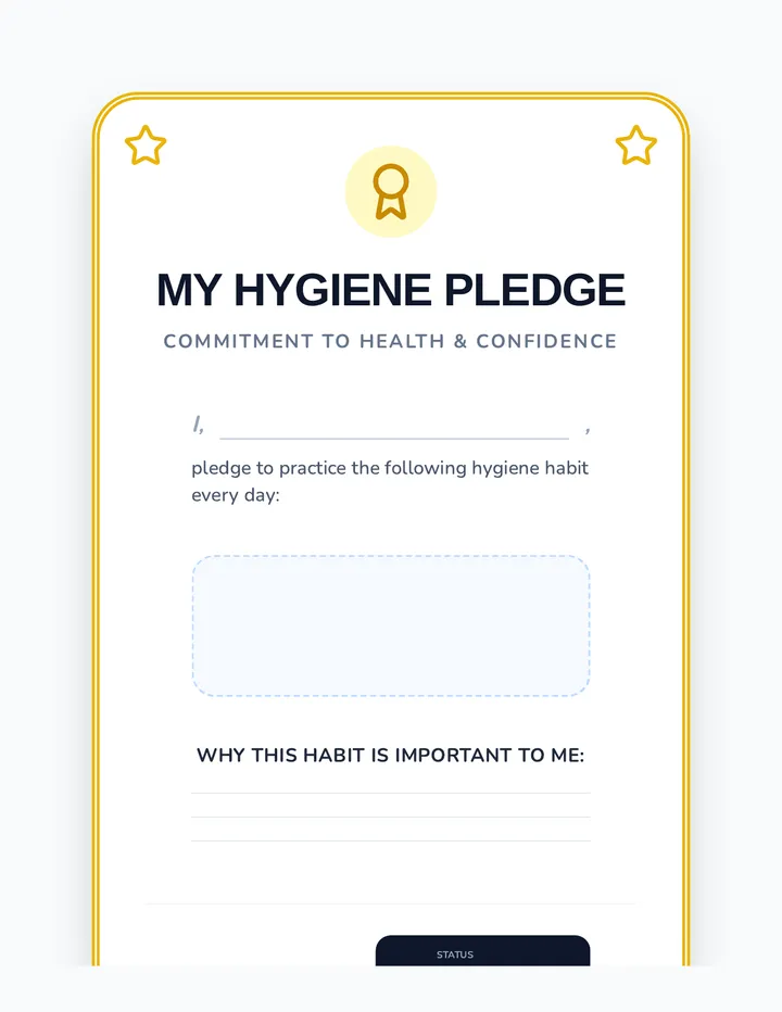 My Hygiene Pledge Exit Ticket