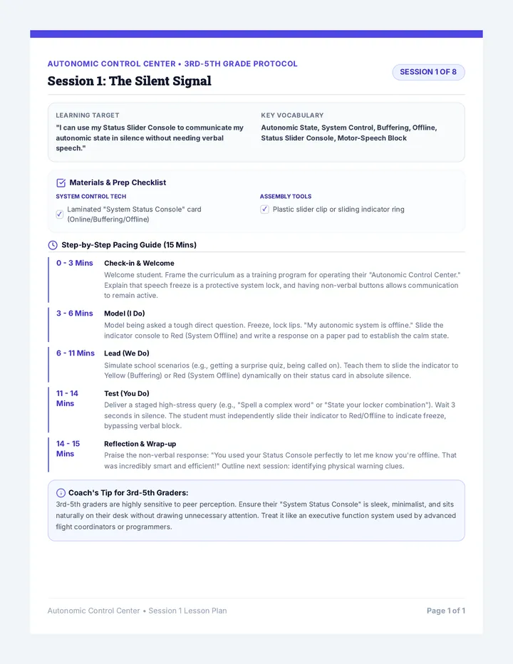 Session 1 Lesson Plan