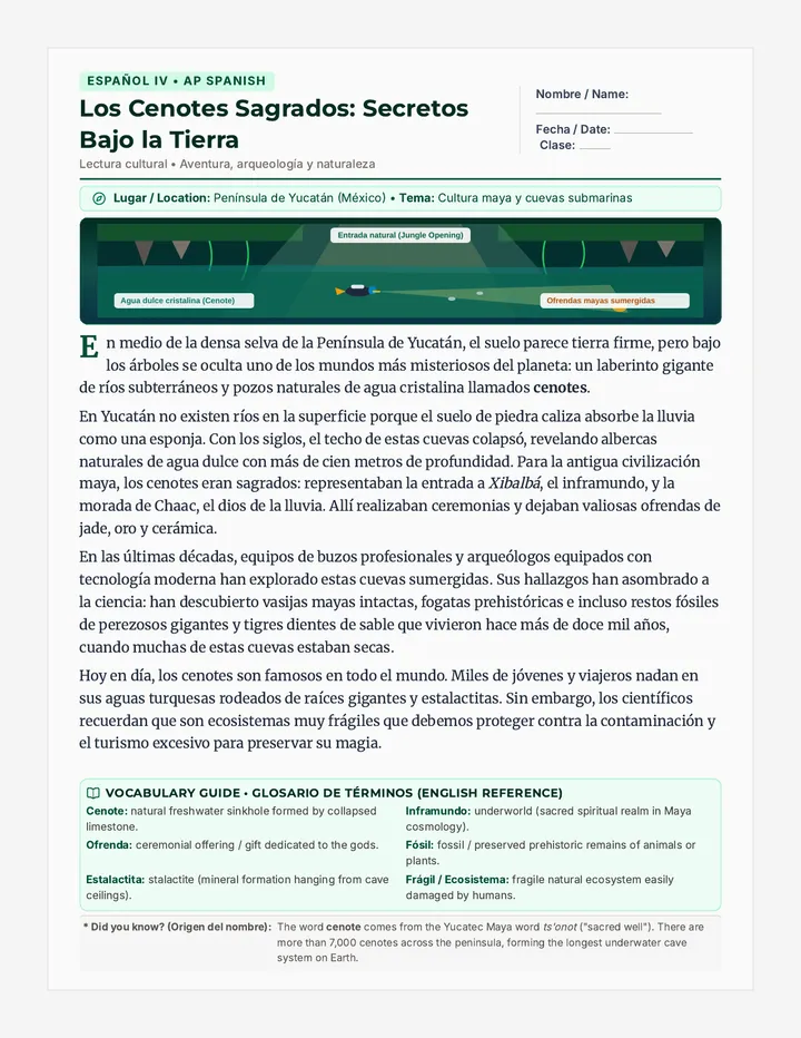 Cenotes Sagrados Lectura