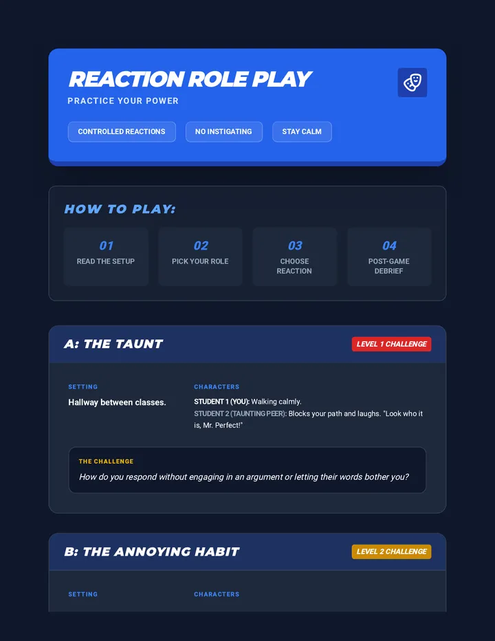 Reaction Role Play Activity Guide