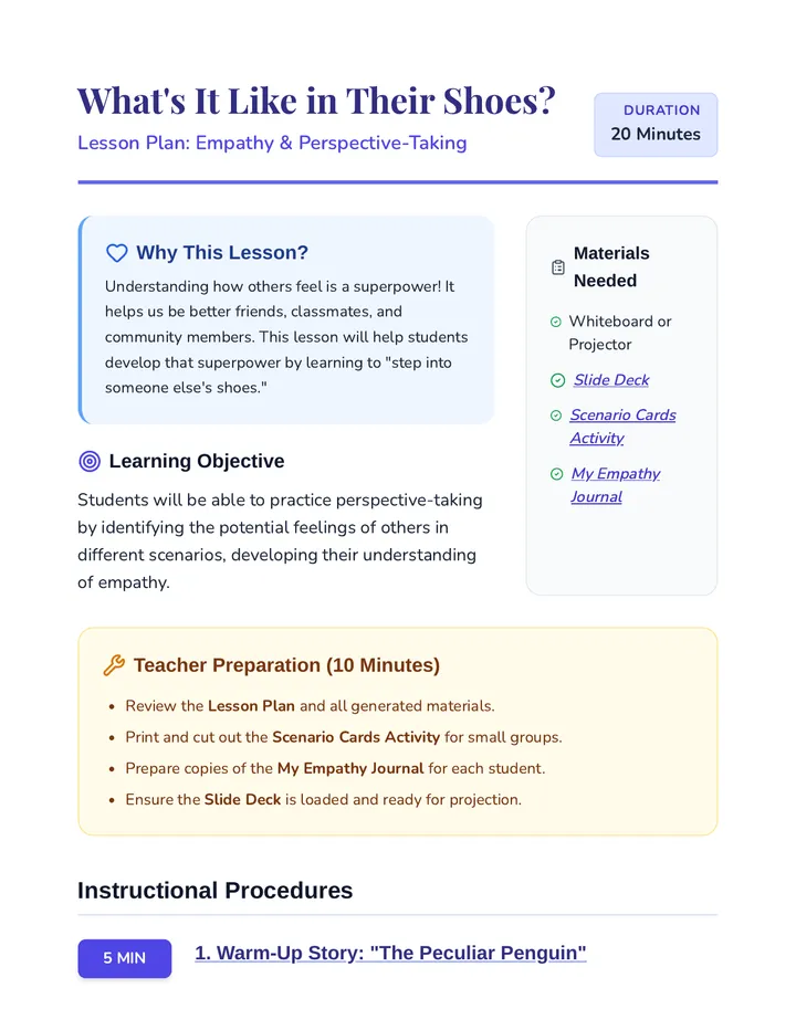 Shoes Lesson Plan