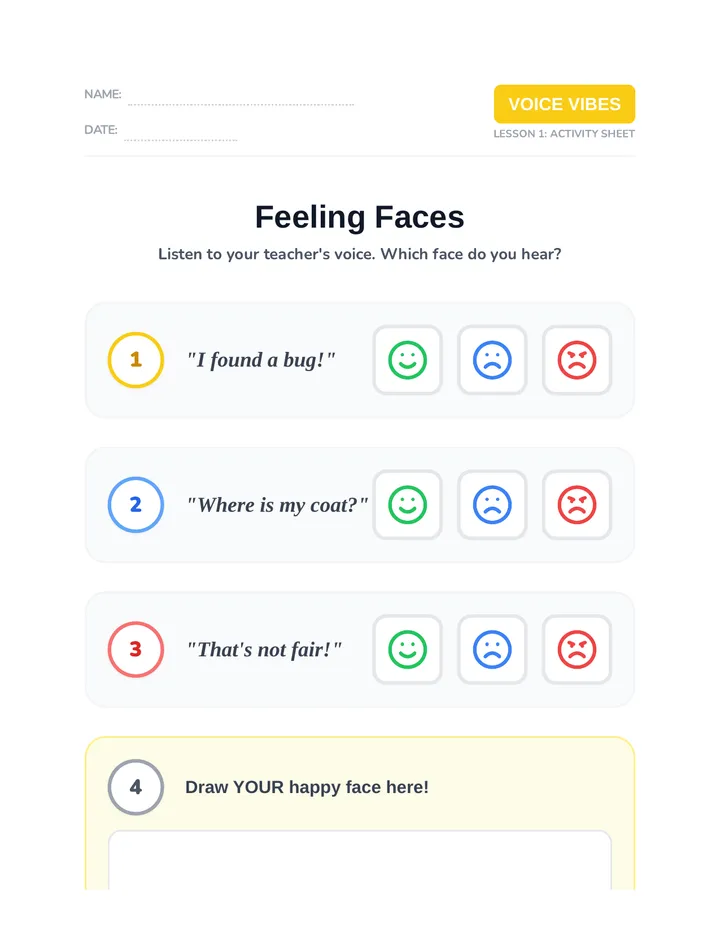 Feeling Faces Worksheet
