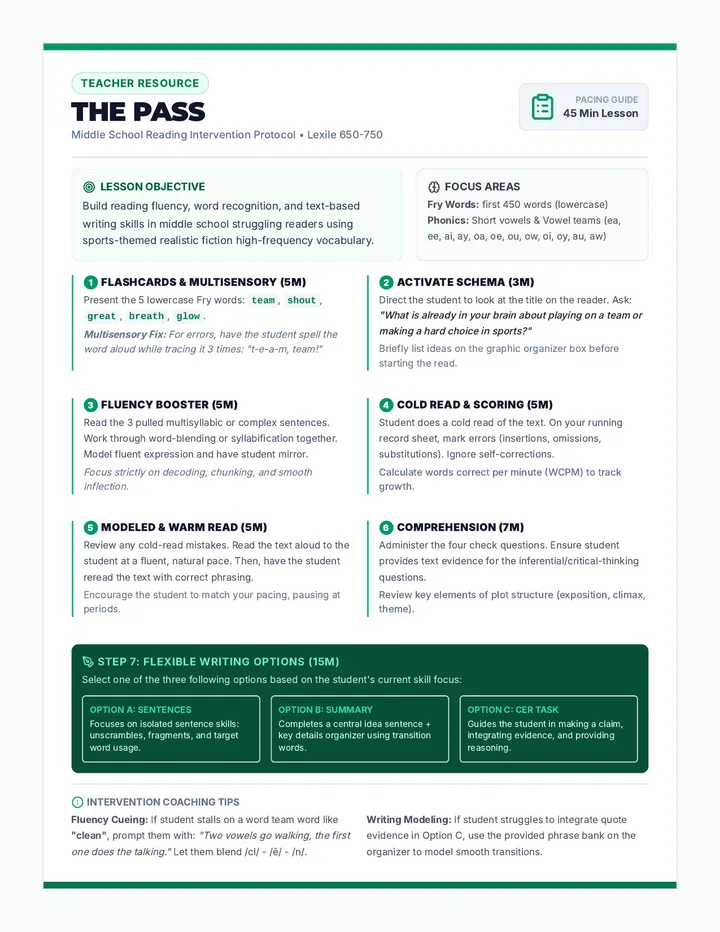 The Pass Teacher Guide