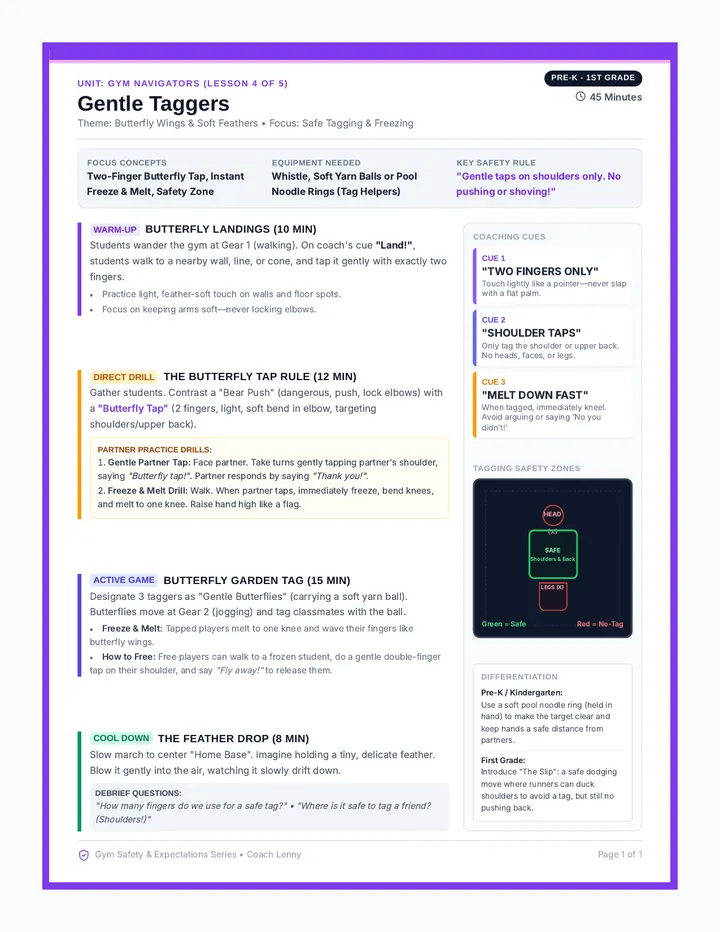 Gentle Taggers Lesson Plan